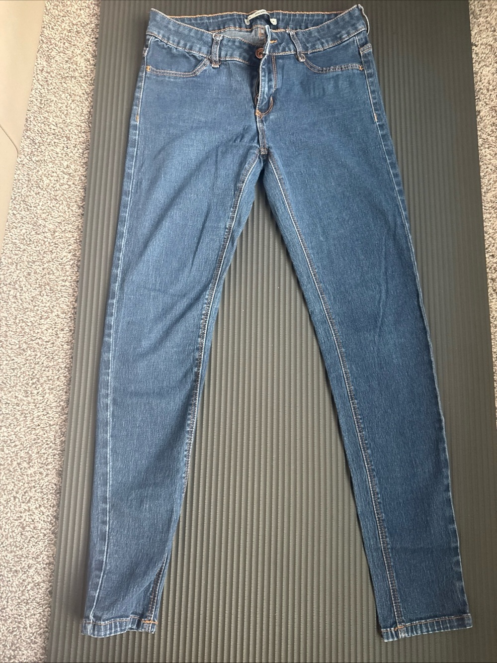 Pull&Bear Blue Denim Jeans with Orange Stitching